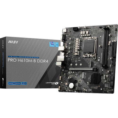 MSI Pro H610M-B DDR4 : Une carte mère compacte et fiable pour les configurations informatiques de petite taille.