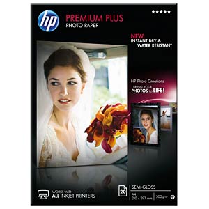 HP Papier photo semi-brillant Premium Plus - 20 feuilles/A4/210 x 297 mm