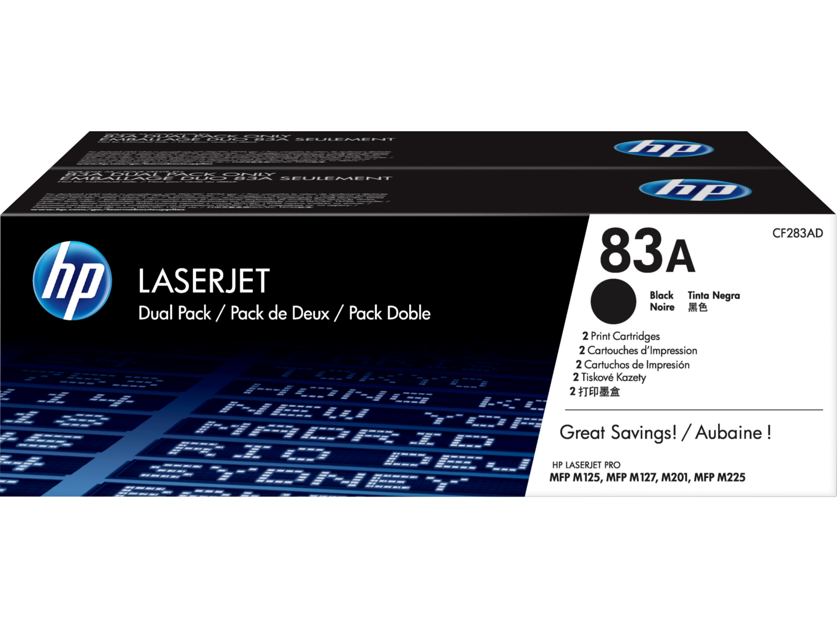 HP 83A Noir - Pack de 2 toners HP LaserJet d'origine