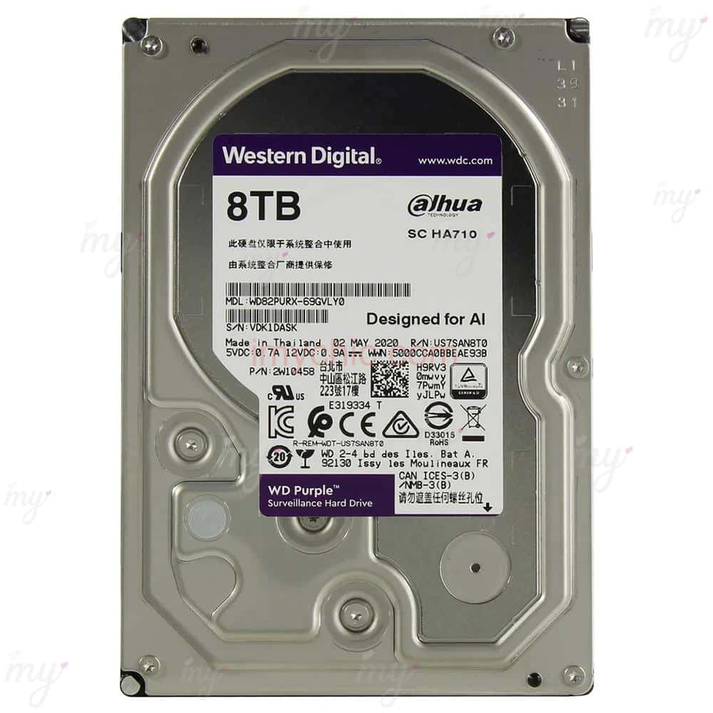 WESTERN DIGITAL Disque dur interne 3.5 1To, Purple (surveillance)