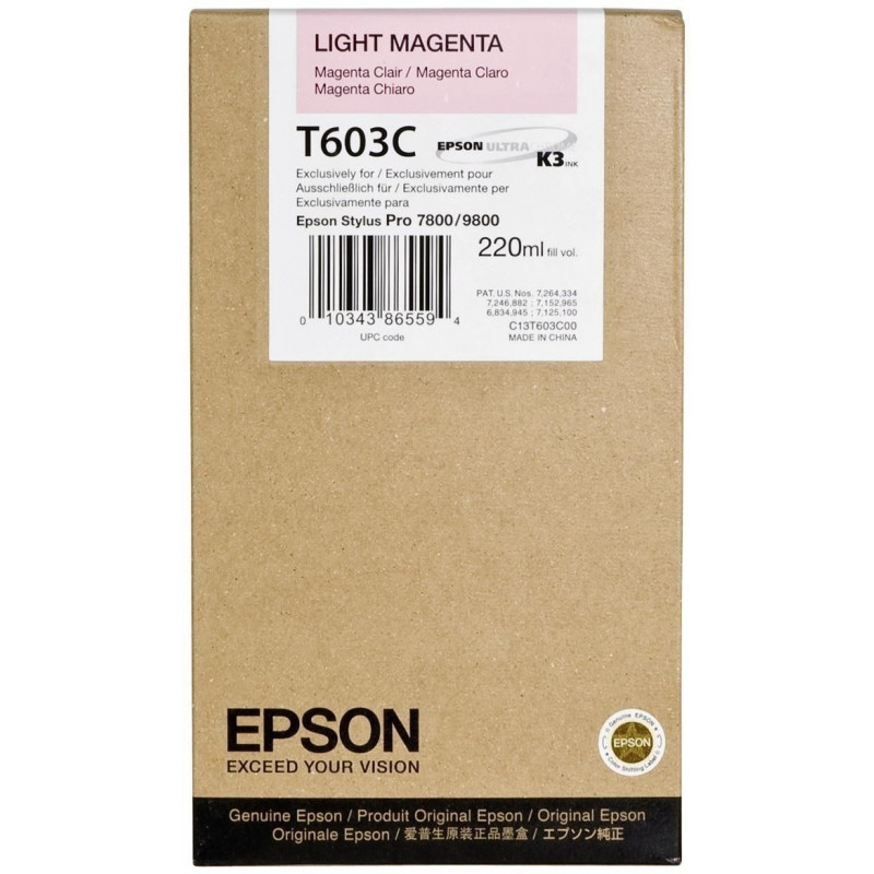 Epson T603C Encre Pigment Magenta Clair SP 7800/9800