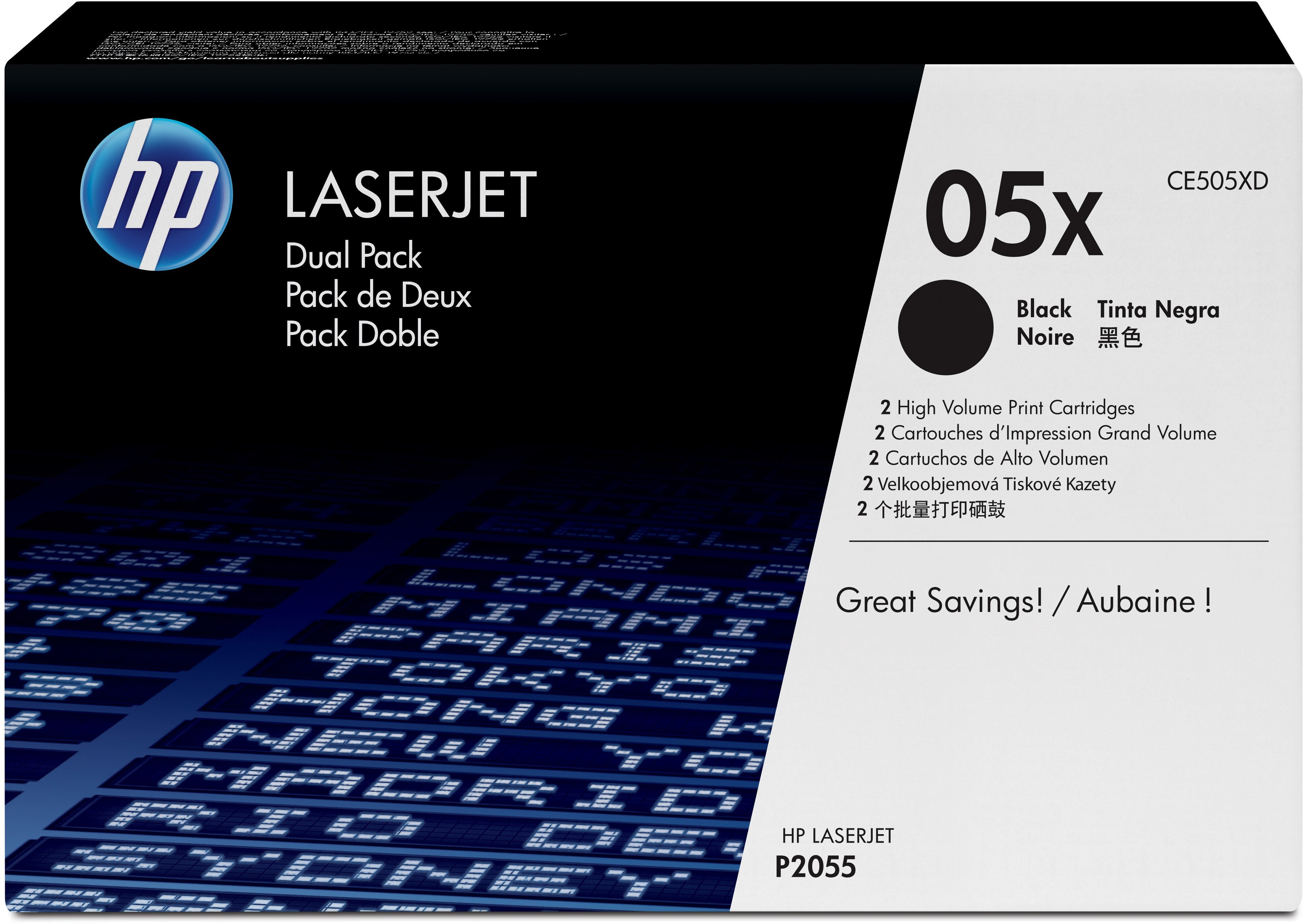 HP 05X Noir  - Pack de 2 toners HP LaserJet d'origine