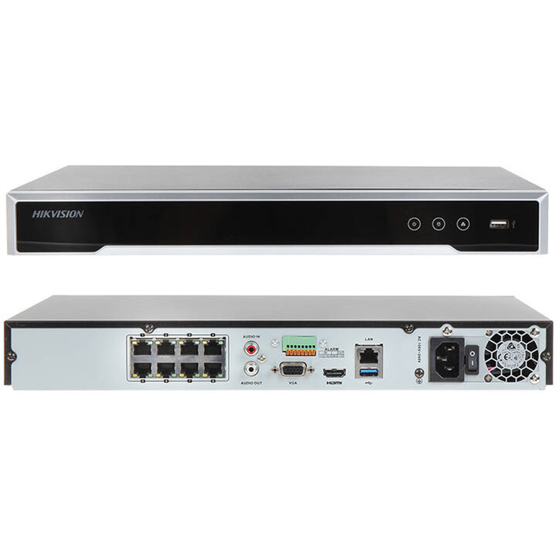HIKVISION NVR upto 4K 8Canaux PoE, 2HDD 12M