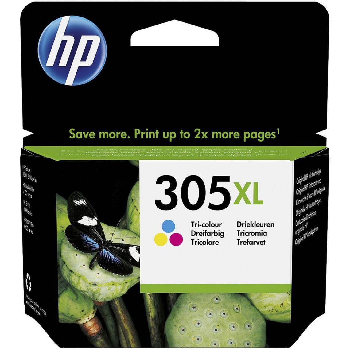 HP 305XL trois couleurs - Cartouche d'encre grande capacité HP d'origine