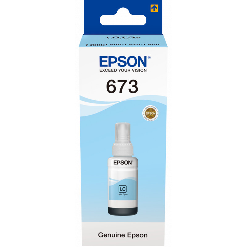 Epson 673 LC (T6735) Cyan Clair - Bouteille d'encre Epson d'origine