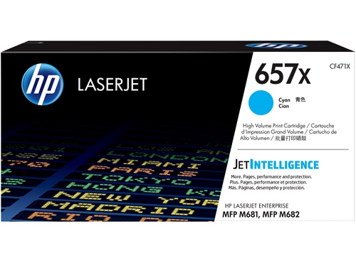 HP 657X - à rendement élevé - cyan - original - LaserJet - cartouche de toner